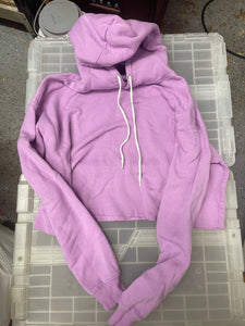 READY TO SHIP Large Lilac Crop Hoodie